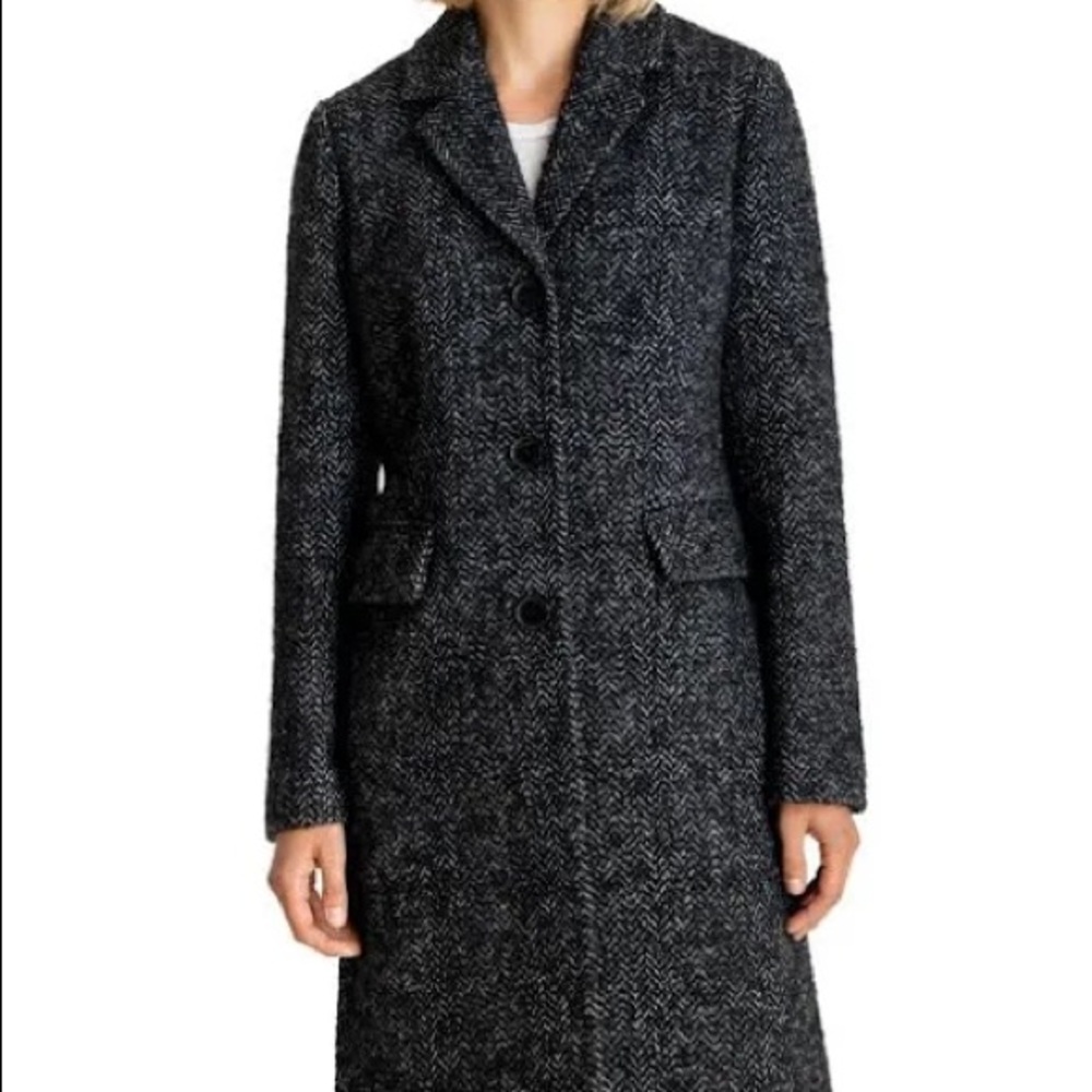 Michael Kors long houndstooth pea coat
